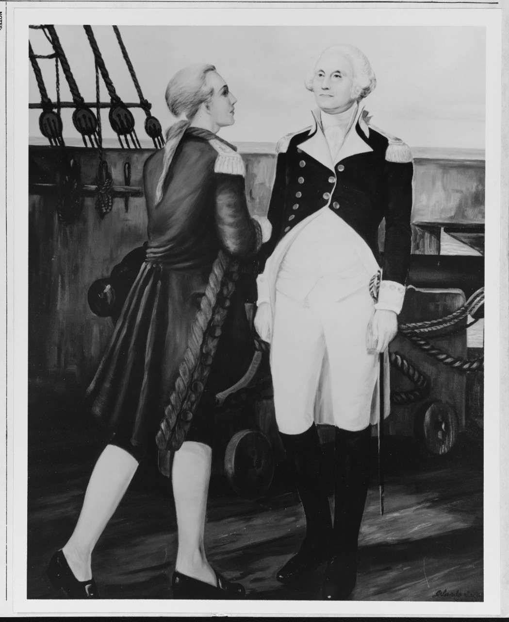 George Washington aboard ship - an oil painting by Orlando S. Lagman, USN (1965)