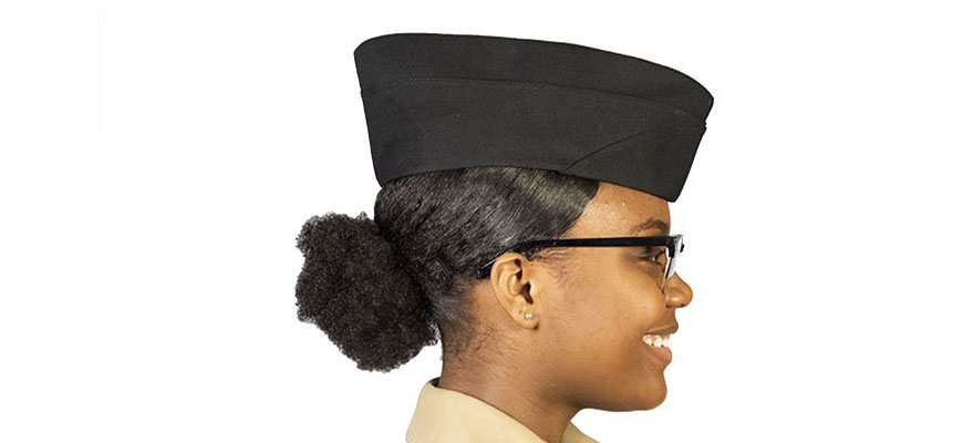 Garrison Cap with natural Ponytail side view